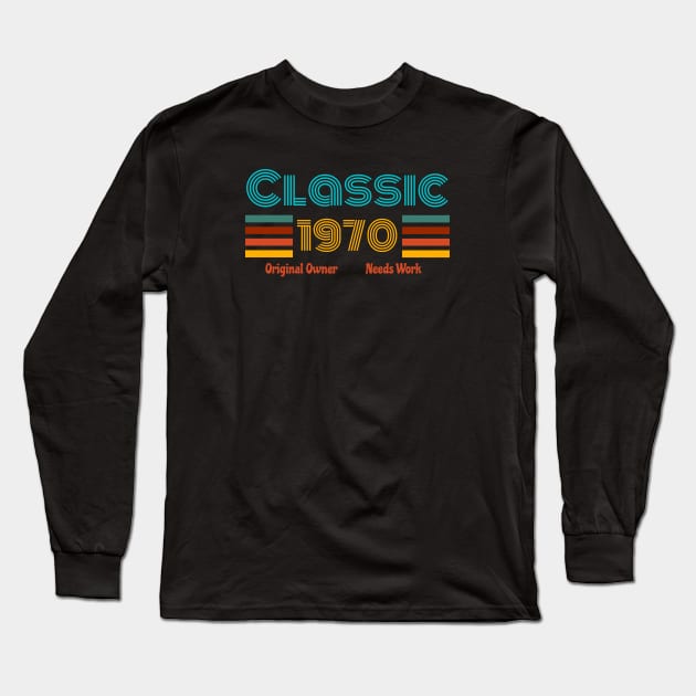 Retro birth year 1970 Long Sleeve T-Shirt by RRLBuds